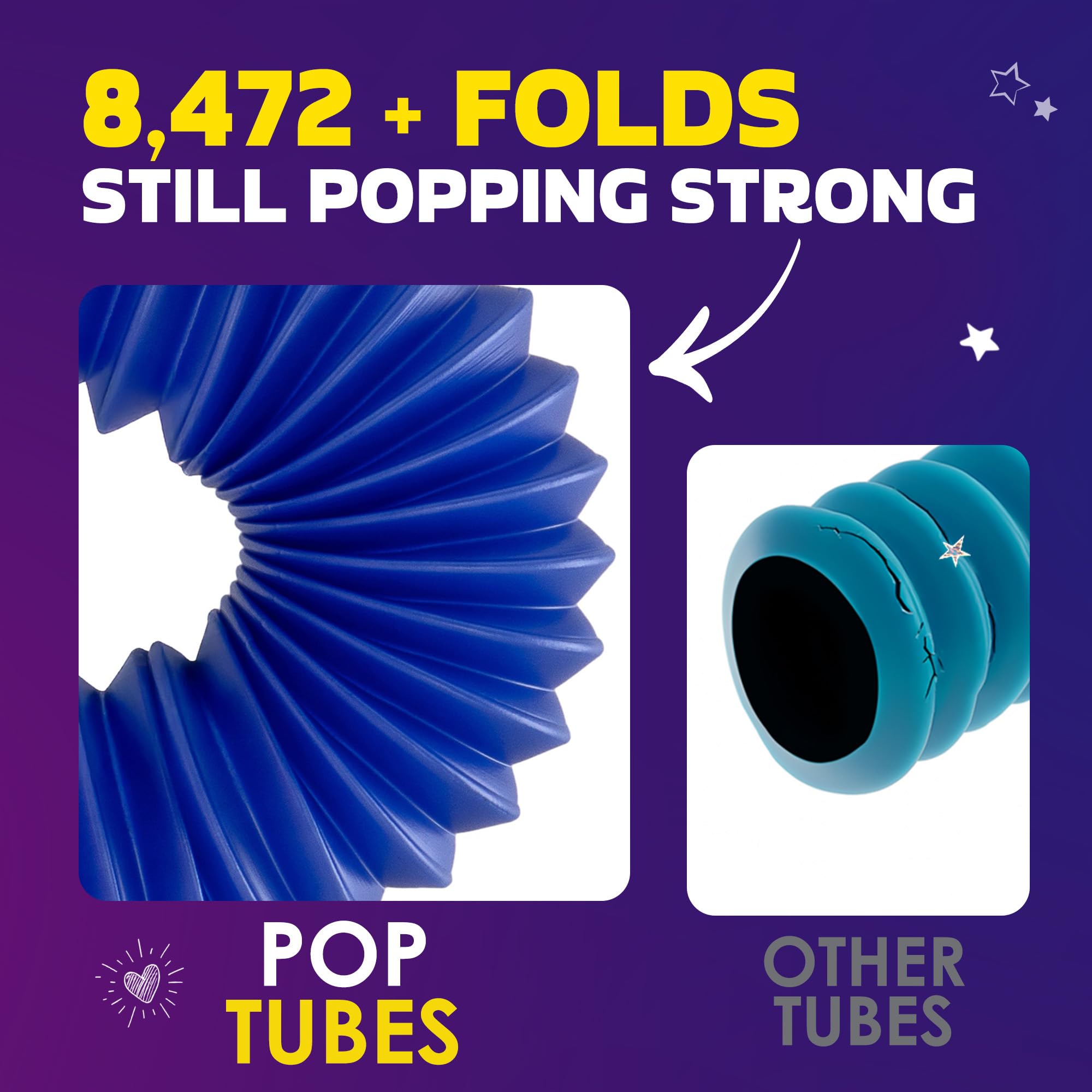 Amazon.com: Nutty Toys Jumbo Pop Tubes - 8-Pack XL Sensory Toys